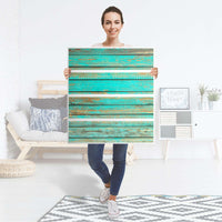 Folie für Möbel Wooden Aqua - IKEA Malm Kommode 4 Schubladen - Folie