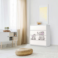Folie für Möbel Elefanten - IKEA Malm Kommode 4 Schubladen - Schlafzimmer
