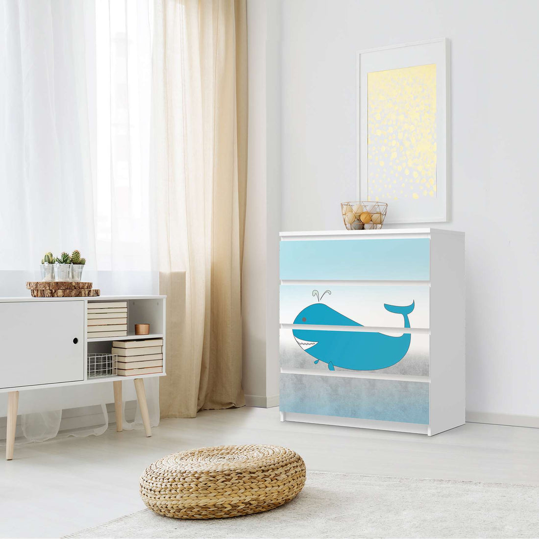 Folie für Möbel Herr Wal - IKEA Malm Kommode 4 Schubladen - Schlafzimmer