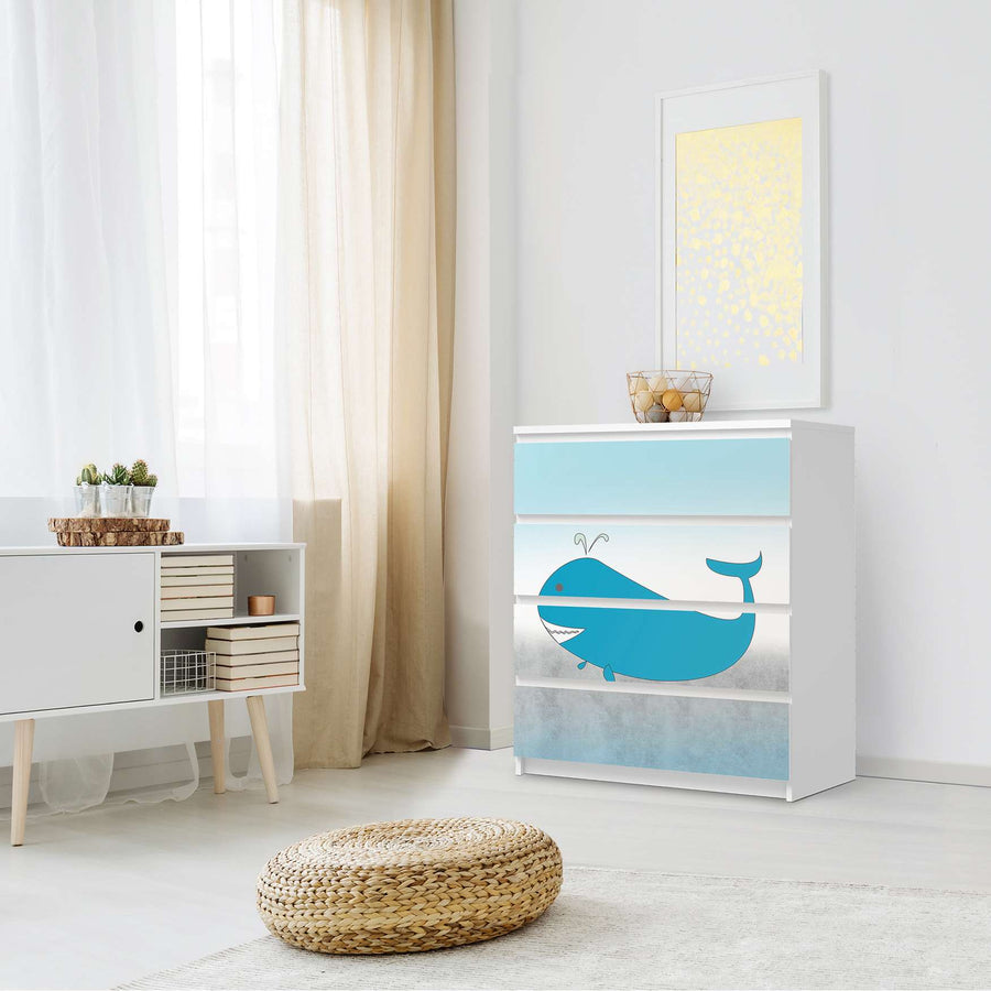 Folie für Möbel Herr Wal - IKEA Malm Kommode 4 Schubladen - Schlafzimmer