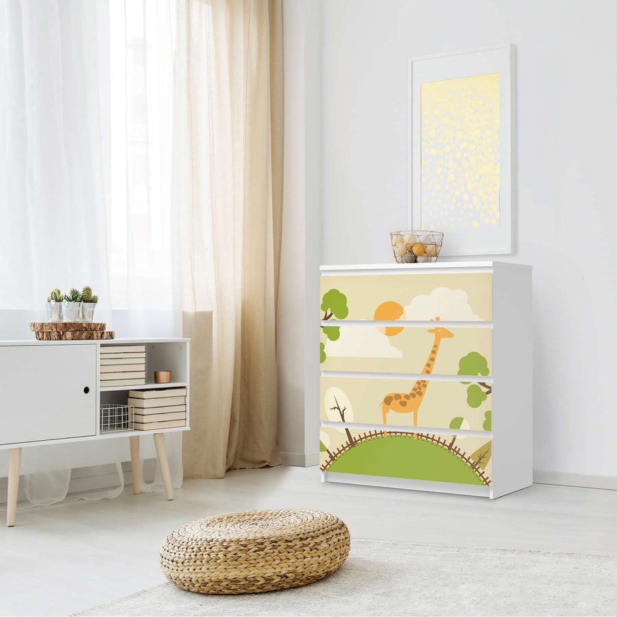 Folie für Möbel Mountain Giraffe - IKEA Malm Kommode 4 Schubladen - Schlafzimmer