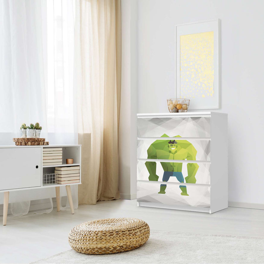 Folie für Möbel Mr. Green - IKEA Malm Kommode 4 Schubladen - Schlafzimmer