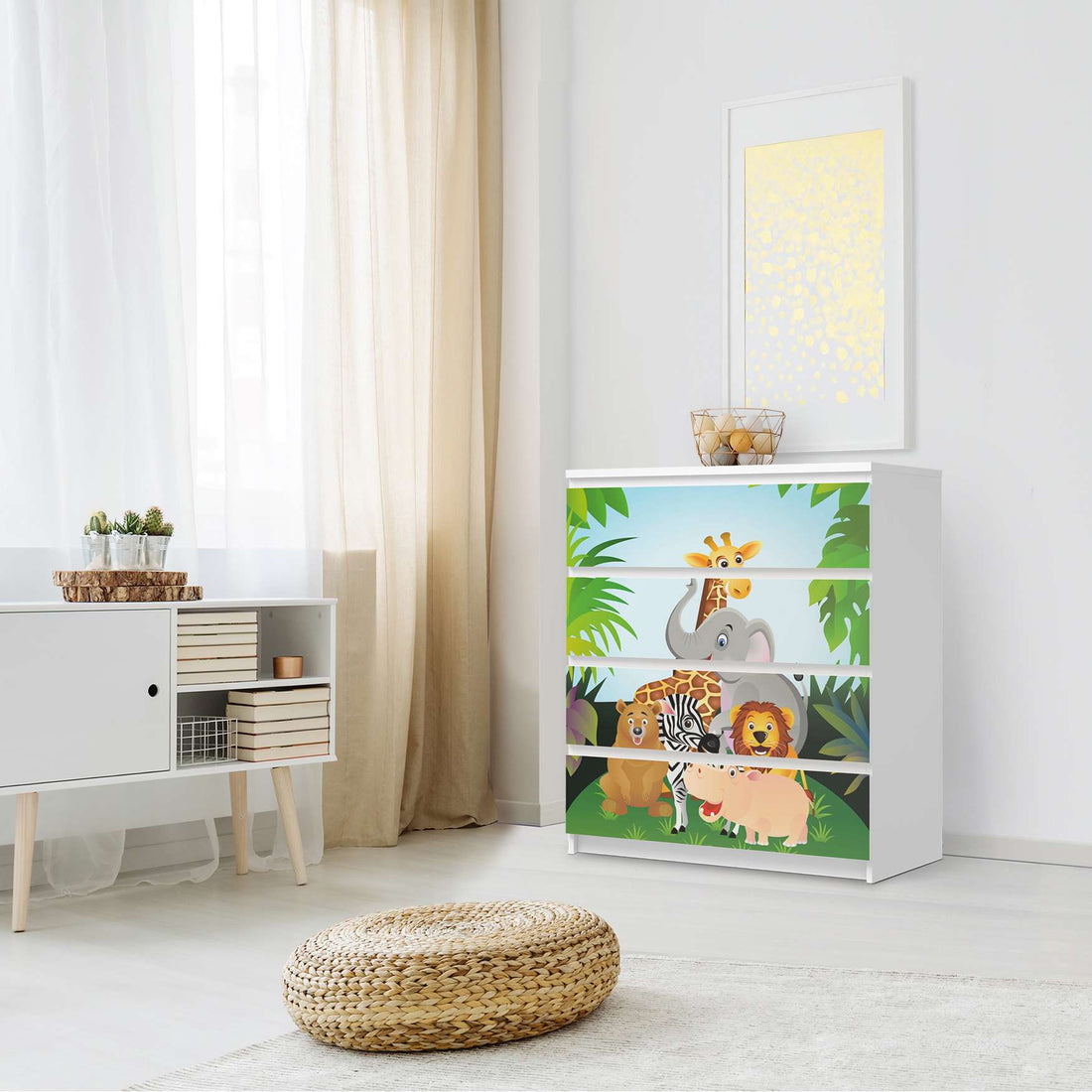 Folie für Möbel Wild Animals - IKEA Malm Kommode 4 Schubladen - Schlafzimmer