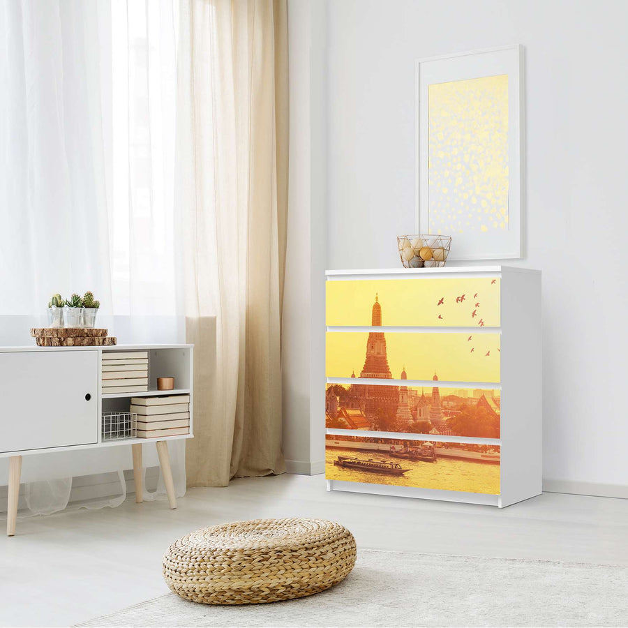 Folie für Möbel Bangkok Sunset - IKEA Malm Kommode 4 Schubladen - Schlafzimmer
