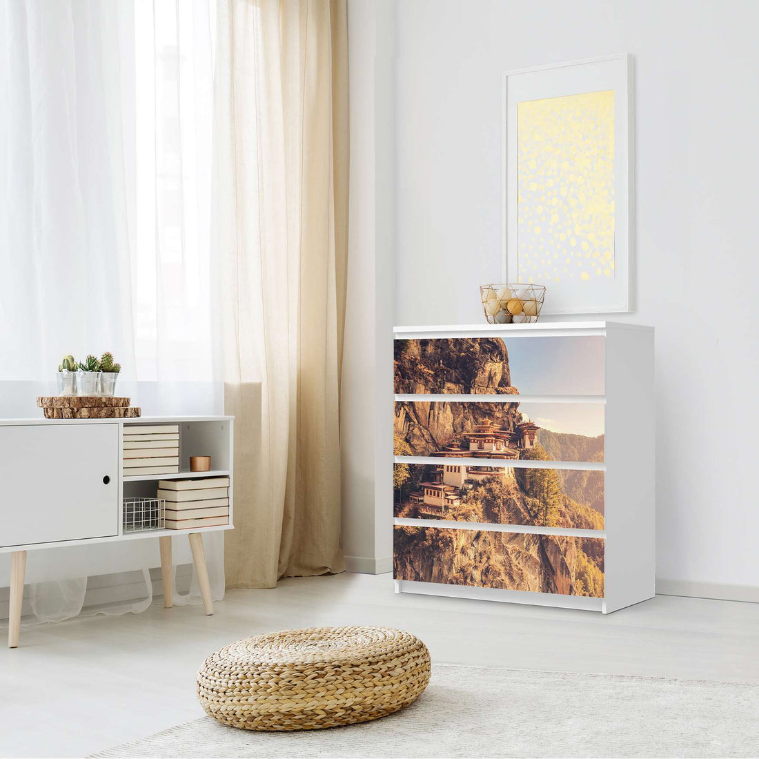Folie für Möbel Bhutans Paradise - IKEA Malm Kommode 4 Schubladen - Schlafzimmer