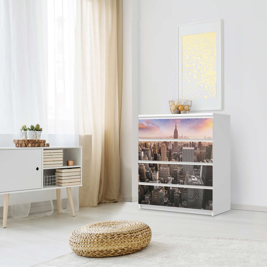 Folie für Möbel Big Apple - IKEA Malm Kommode 4 Schubladen - Schlafzimmer