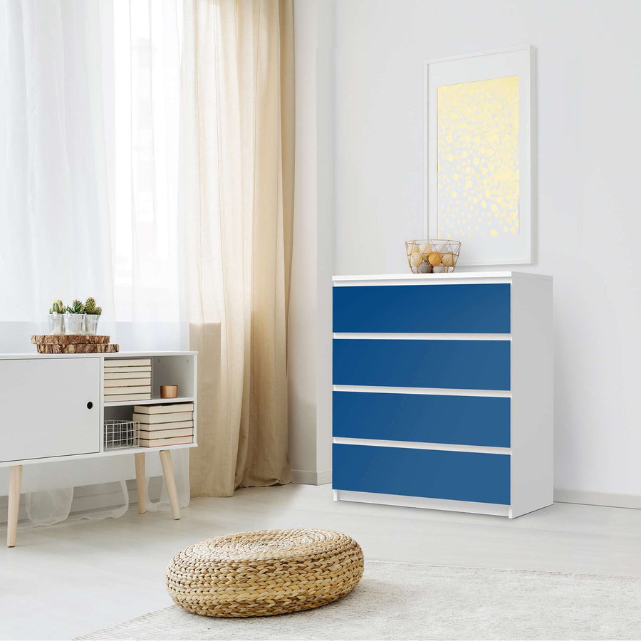 Folie für Möbel Blau Dark - IKEA Malm Kommode 4 Schubladen - Schlafzimmer