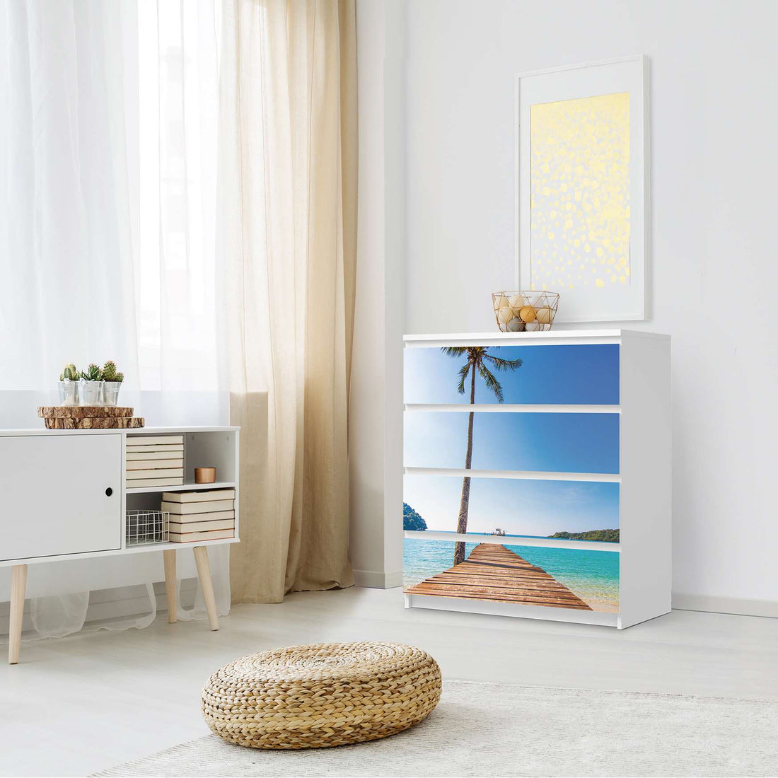 Folie für Möbel Caribbean - IKEA Malm Kommode 4 Schubladen - Schlafzimmer