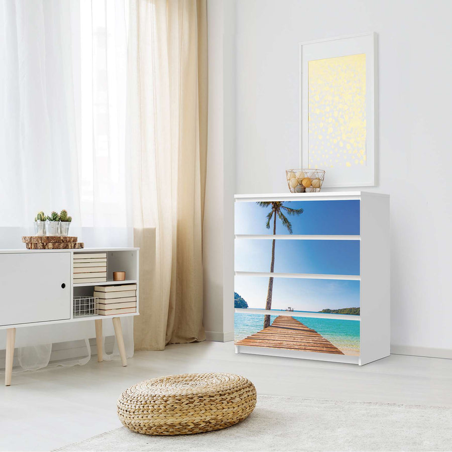 Folie für Möbel Caribbean - IKEA Malm Kommode 4 Schubladen - Schlafzimmer