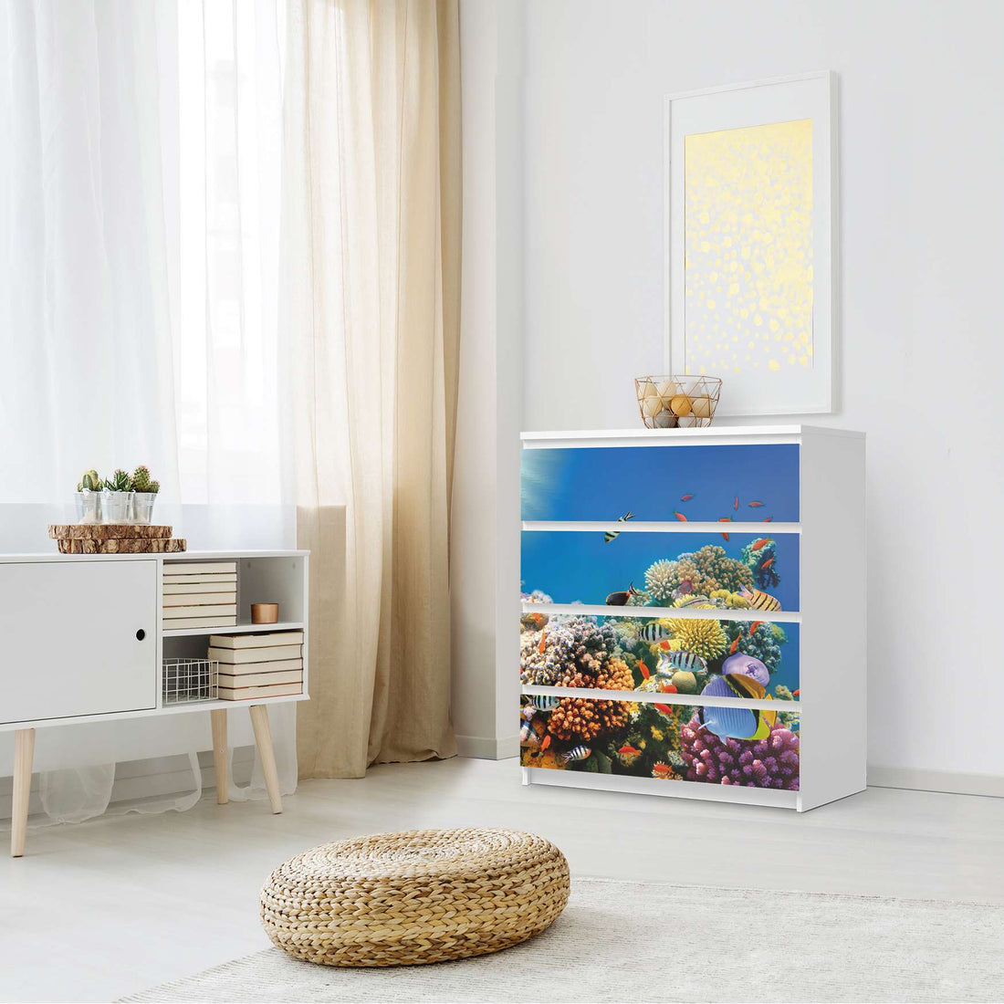 Folie für Möbel Coral Reef - IKEA Malm Kommode 4 Schubladen - Schlafzimmer