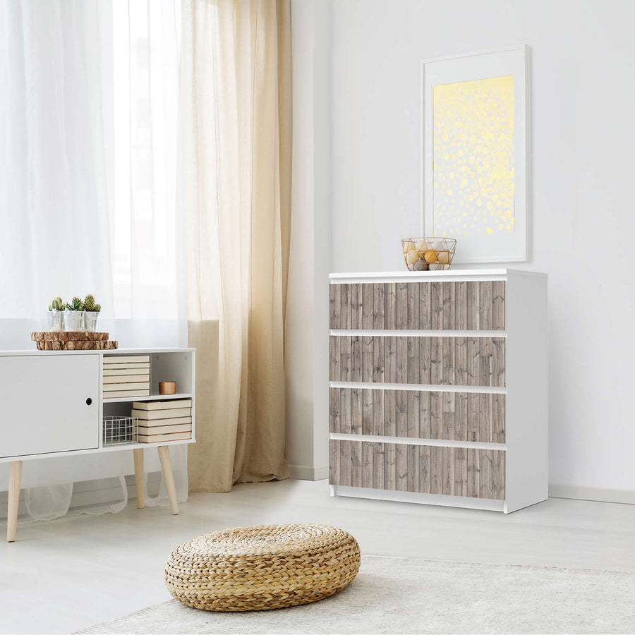Folie für Möbel Dark washed - IKEA Malm Kommode 4 Schubladen - Schlafzimmer