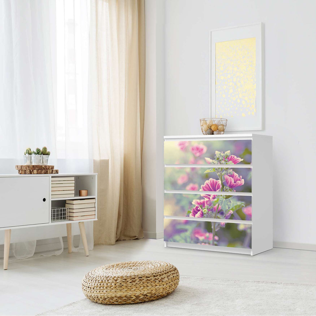 Folie für Möbel Flower Gaze - IKEA Malm Kommode 4 Schubladen - Schlafzimmer
