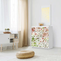 Folie für Möbel Flower Pattern - IKEA Malm Kommode 4 Schubladen - Schlafzimmer