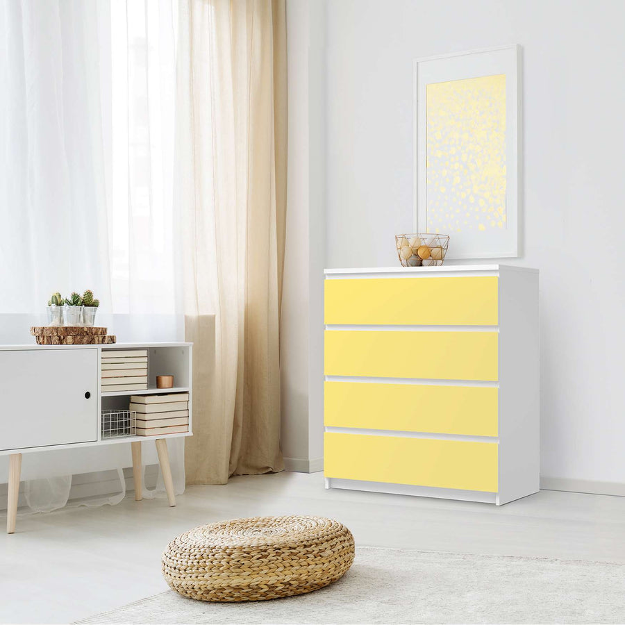 Folie für Möbel Gelb Light - IKEA Malm Kommode 4 Schubladen - Schlafzimmer