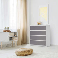 Folie für Möbel Grau Light - IKEA Malm Kommode 4 Schubladen - Schlafzimmer