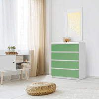 Folie für Möbel Grün Light - IKEA Malm Kommode 4 Schubladen - Schlafzimmer
