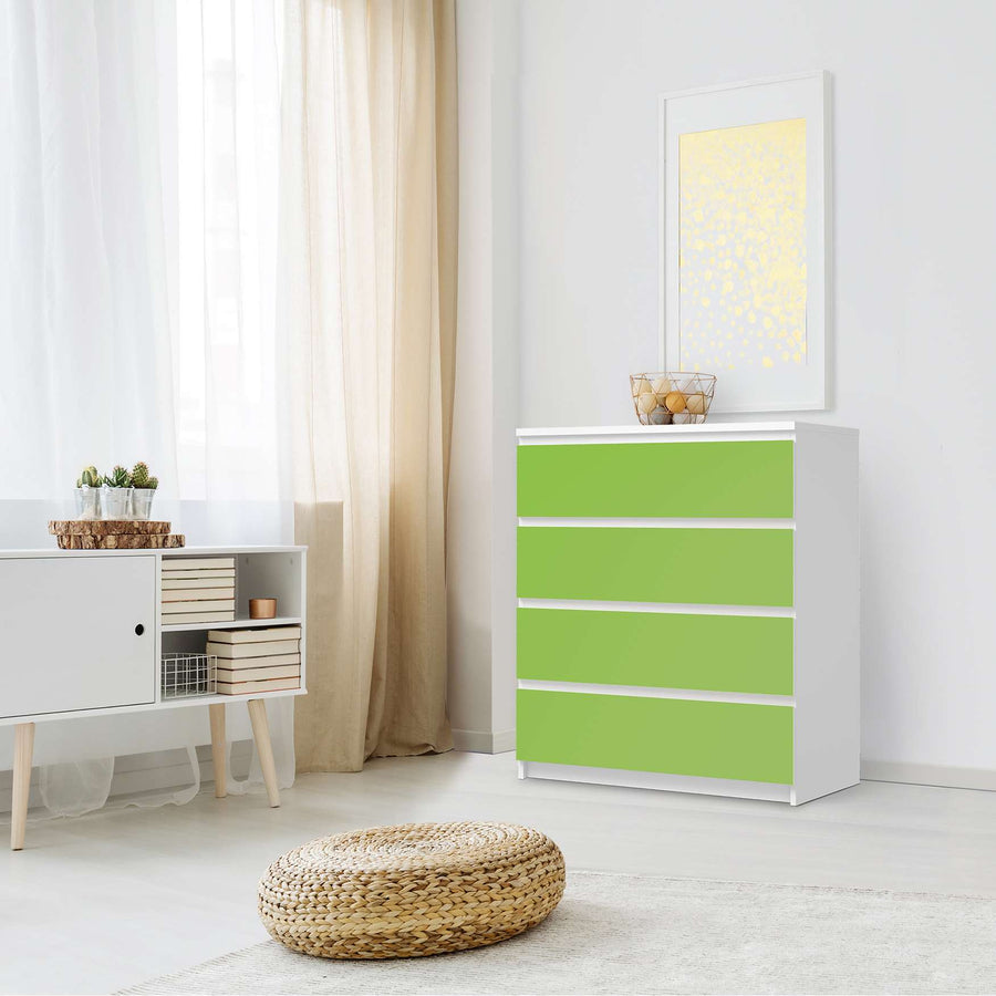 Folie für Möbel Hellgrün Dark - IKEA Malm Kommode 4 Schubladen - Schlafzimmer