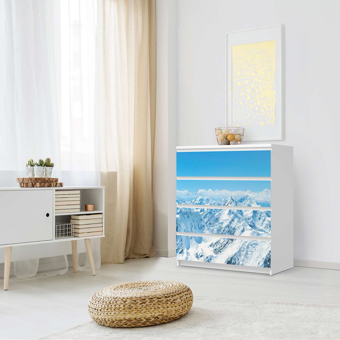 Folie für Möbel Himalaya - IKEA Malm Kommode 4 Schubladen - Schlafzimmer