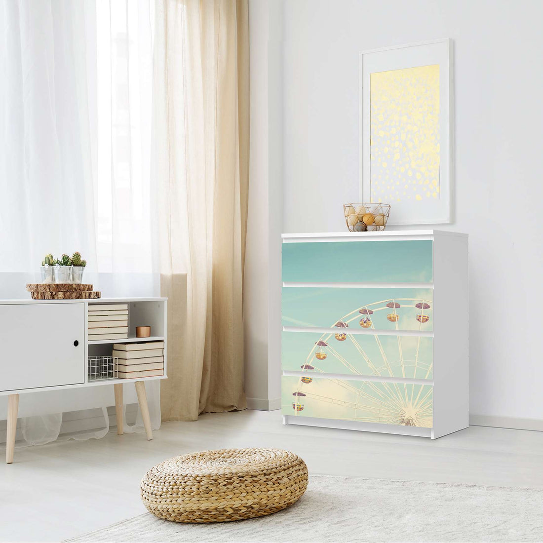 Folie für Möbel Merry go round - IKEA Malm Kommode 4 Schubladen - Schlafzimmer