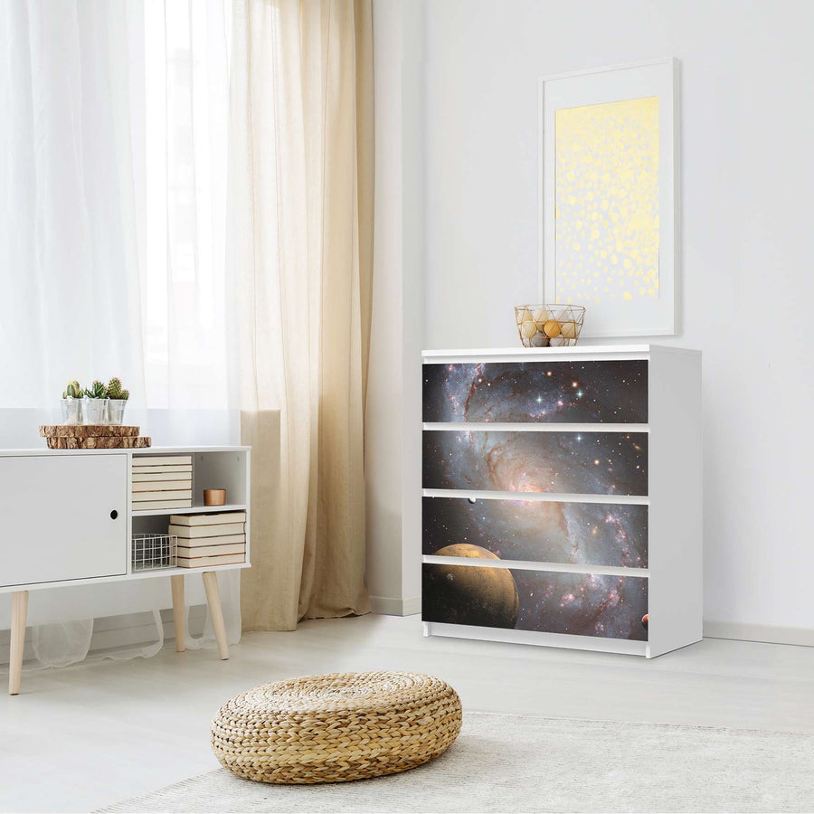 Folie für Möbel Milky Way - IKEA Malm Kommode 4 Schubladen - Schlafzimmer