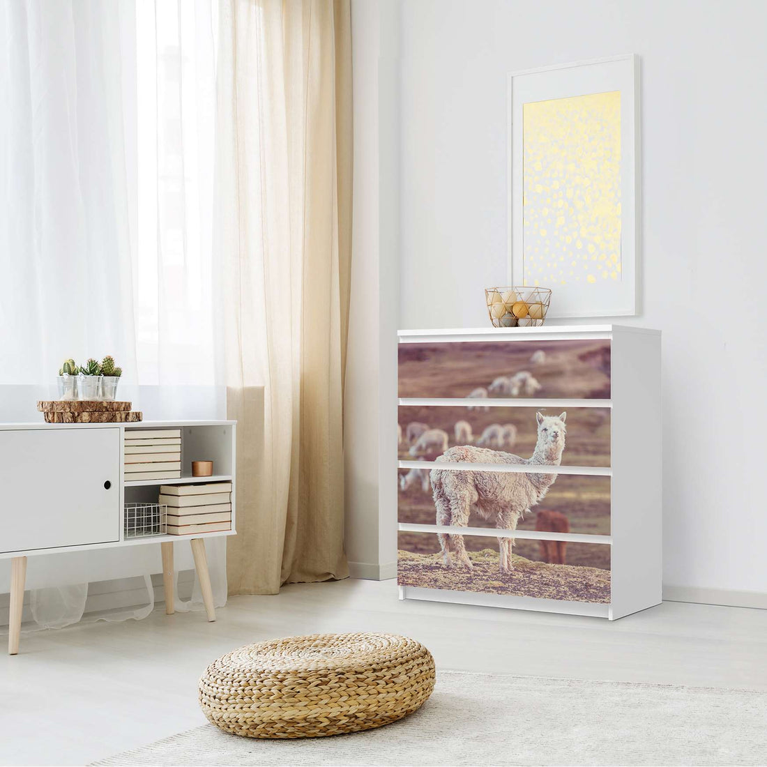Folie für Möbel Pako - IKEA Malm Kommode 4 Schubladen - Schlafzimmer