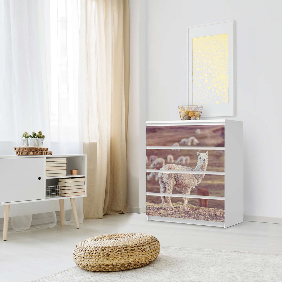 Folie für Möbel Pako - IKEA Malm Kommode 4 Schubladen - Schlafzimmer