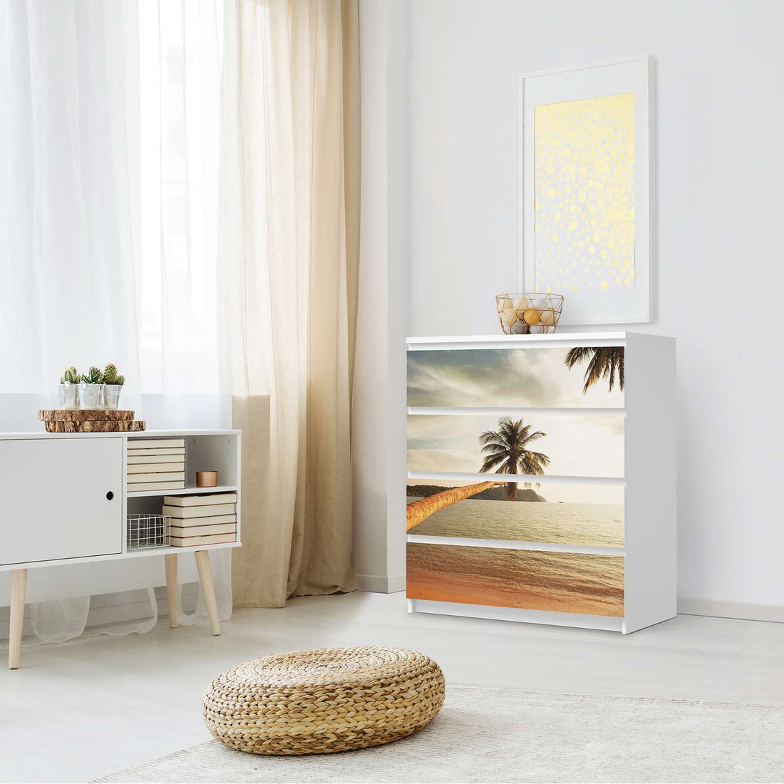 Folie für Möbel Paradise - IKEA Malm Kommode 4 Schubladen - Schlafzimmer
