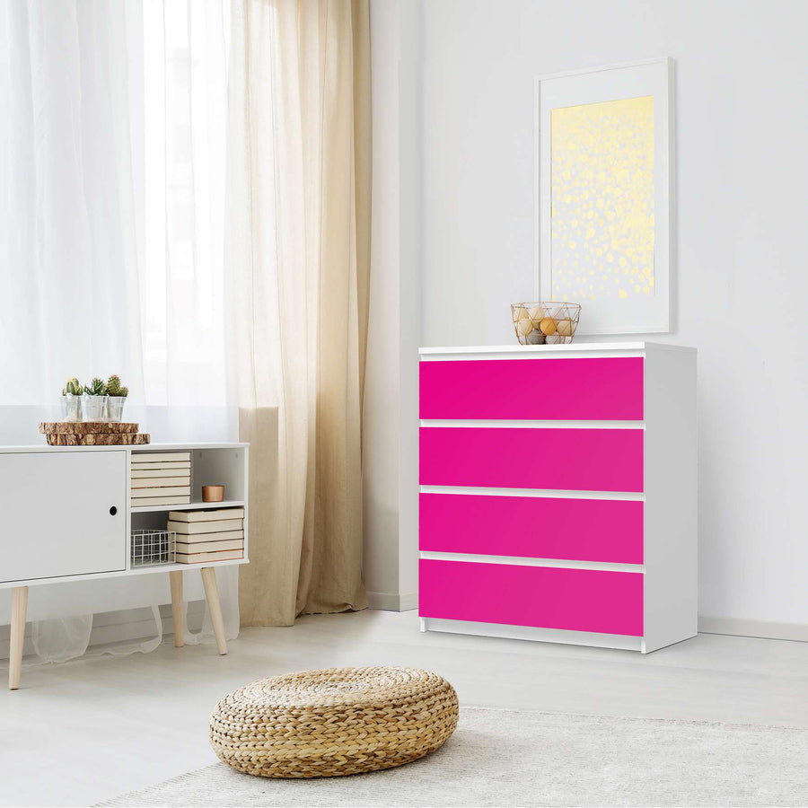 Folie für Möbel Pink Dark - IKEA Malm Kommode 4 Schubladen - Schlafzimmer