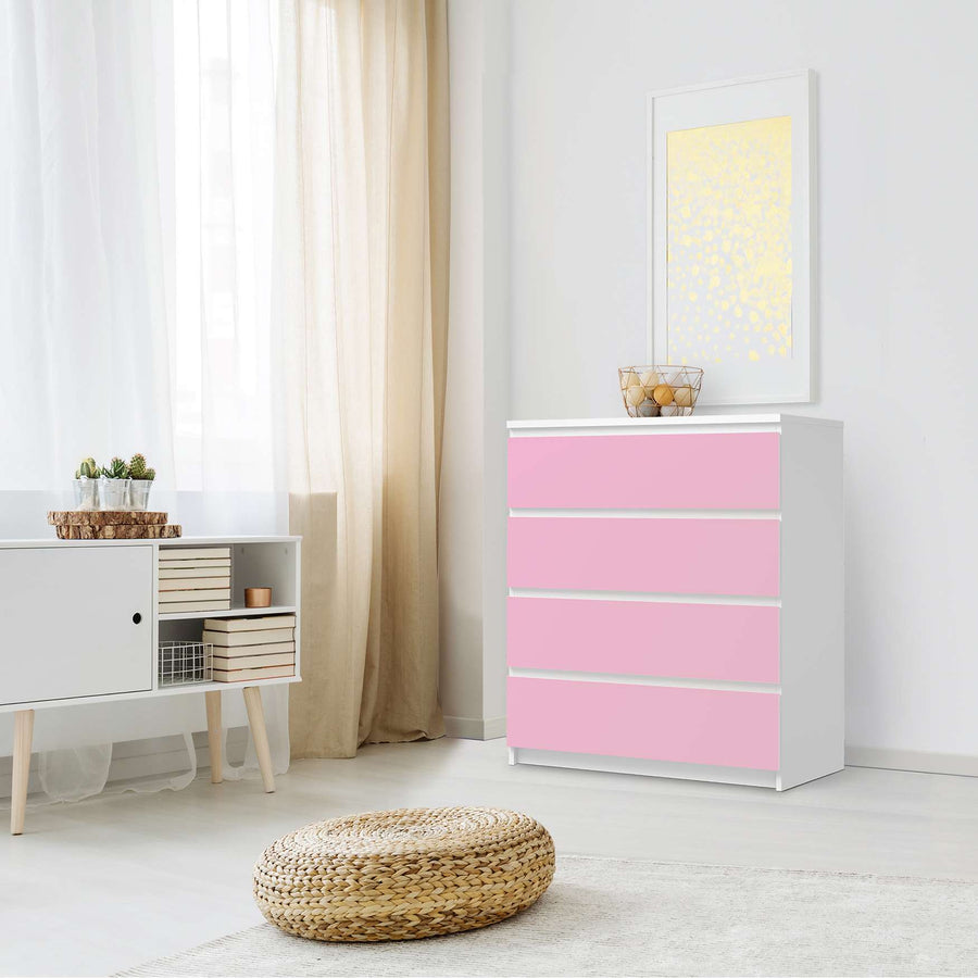 Folie für Möbel Pink Light - IKEA Malm Kommode 4 Schubladen - Schlafzimmer