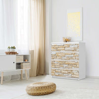 Folie für Möbel Sandstein - IKEA Malm Kommode 4 Schubladen - Schlafzimmer