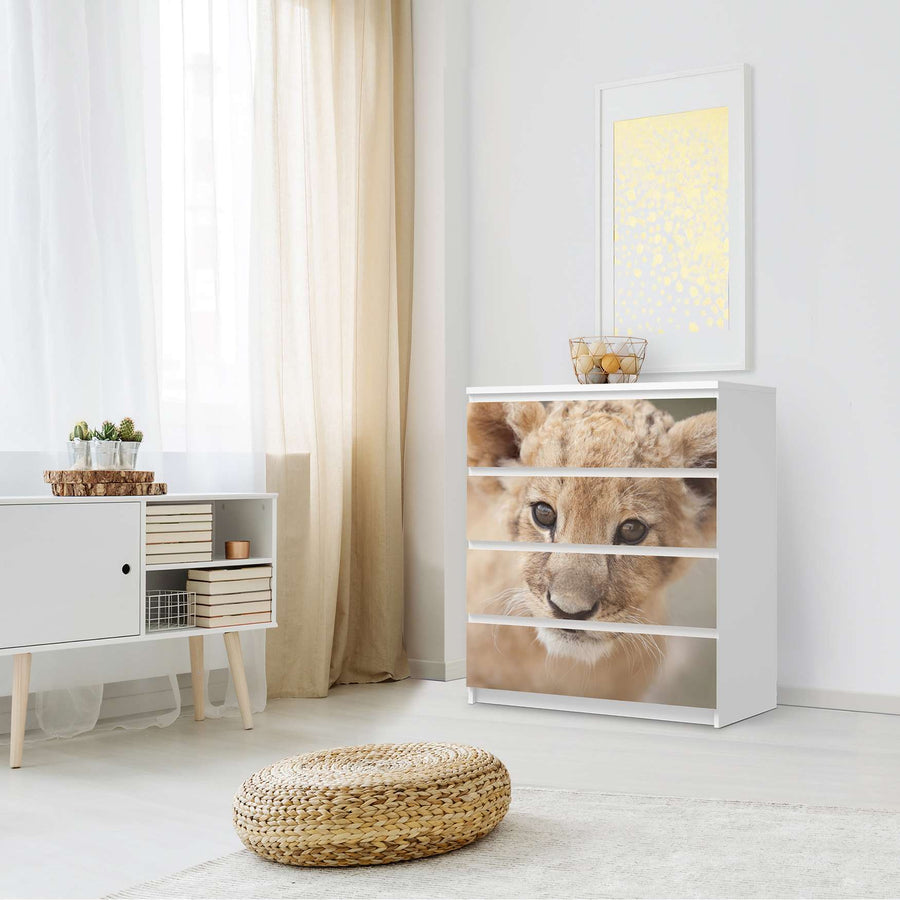 Folie für Möbel Simba - IKEA Malm Kommode 4 Schubladen - Schlafzimmer