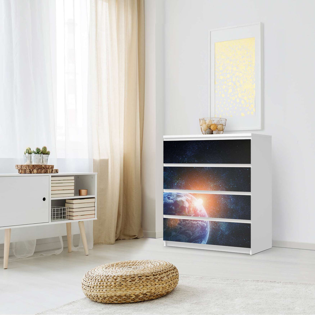 Folie für Möbel Sunrise - IKEA Malm Kommode 4 Schubladen - Schlafzimmer