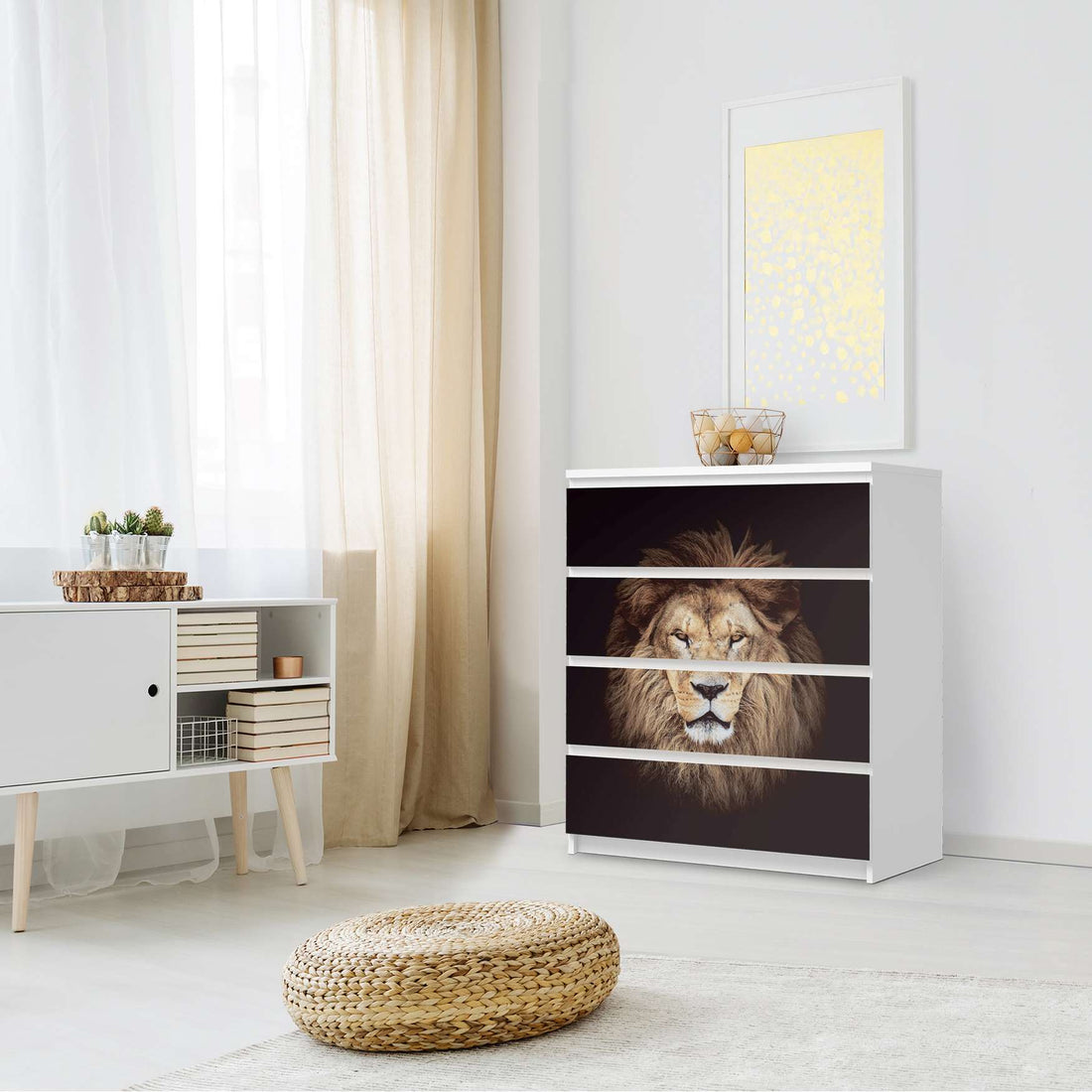 Folie für Möbel Wild Eyes - IKEA Malm Kommode 4 Schubladen - Schlafzimmer