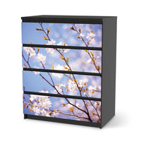 Folie für Möbel Apple Blossoms - IKEA Malm Kommode 4 Schubladen - schwarz