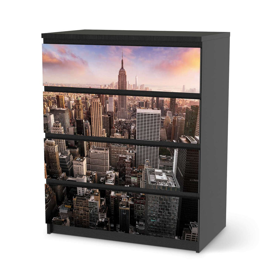 Folie für Möbel Big Apple - IKEA Malm Kommode 4 Schubladen - schwarz