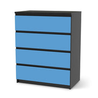 Folie für Möbel Blau Light - IKEA Malm Kommode 4 Schubladen - schwarz