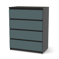 Folie für Möbel Blaugrau Light - IKEA Malm Kommode 4 Schubladen - schwarz