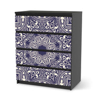 Folie für Möbel Blue Mandala - IKEA Malm Kommode 4 Schubladen - schwarz