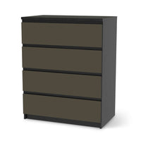 Folie für Möbel Braungrau Dark - IKEA Malm Kommode 4 Schubladen - schwarz