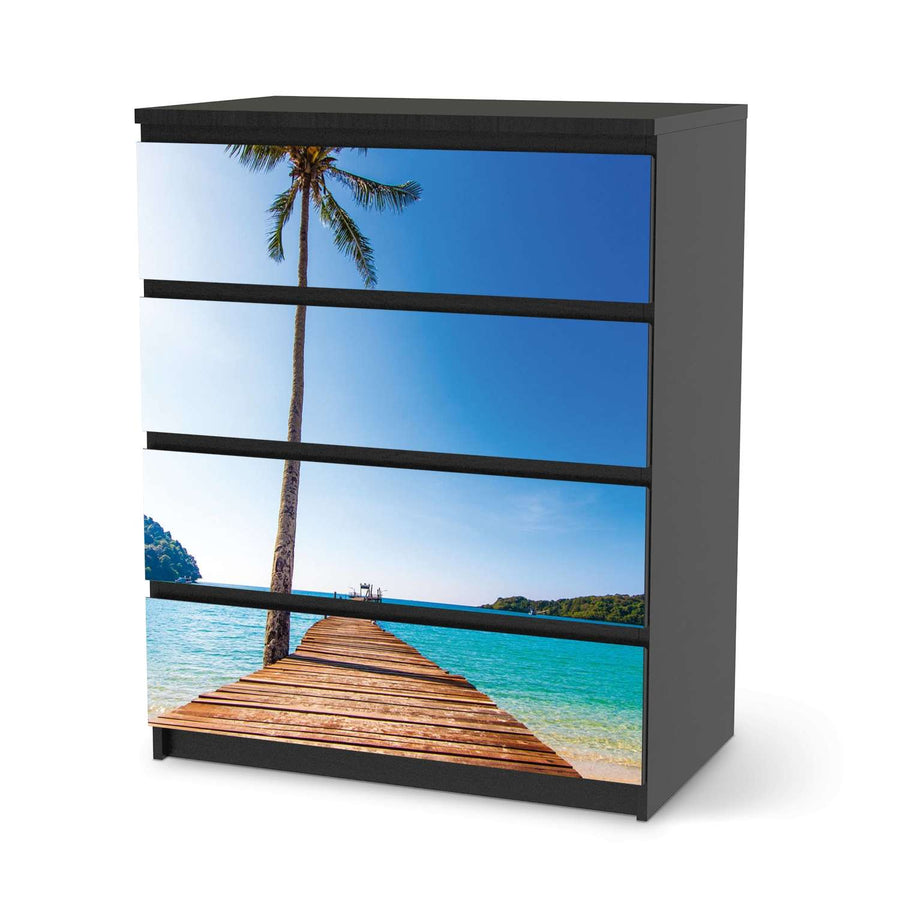 Folie für Möbel Caribbean - IKEA Malm Kommode 4 Schubladen - schwarz