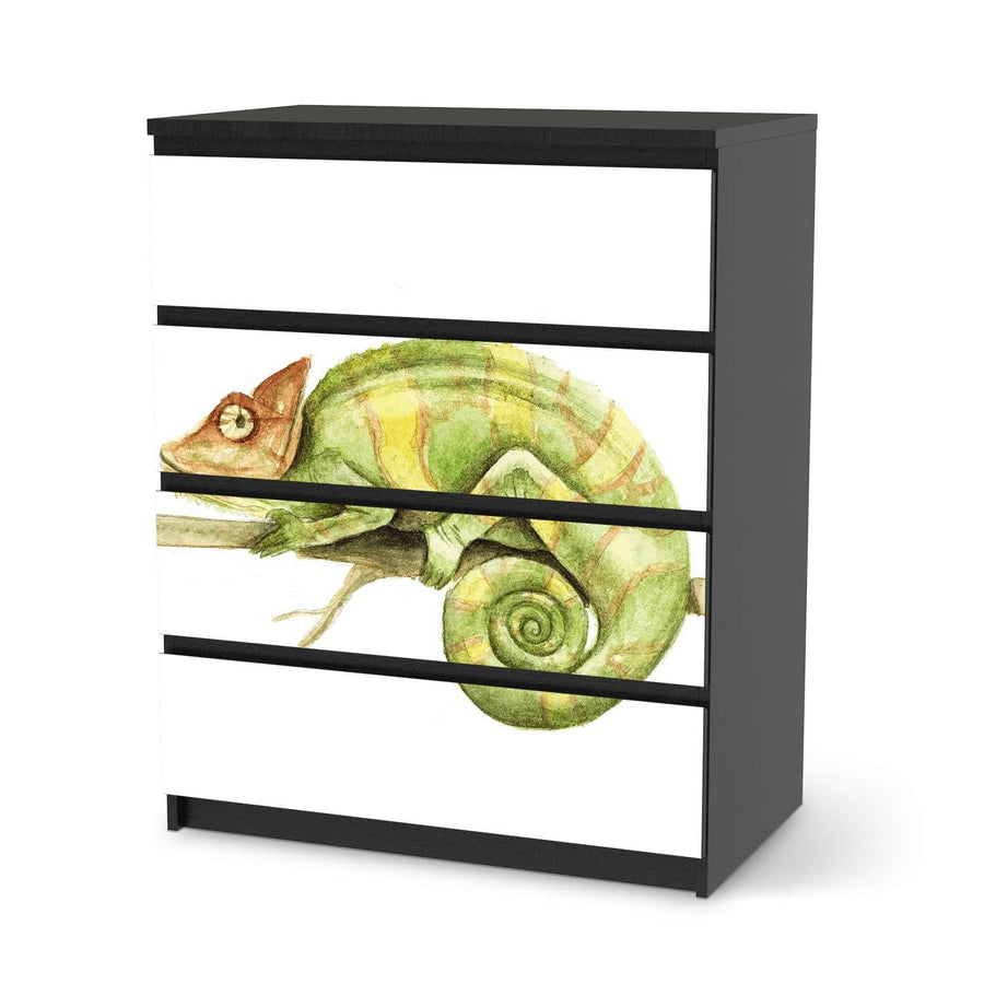 Folie für Möbel Chameleon - IKEA Malm Kommode 4 Schubladen - schwarz