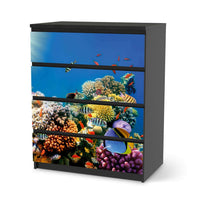 Folie für Möbel Coral Reef - IKEA Malm Kommode 4 Schubladen - schwarz