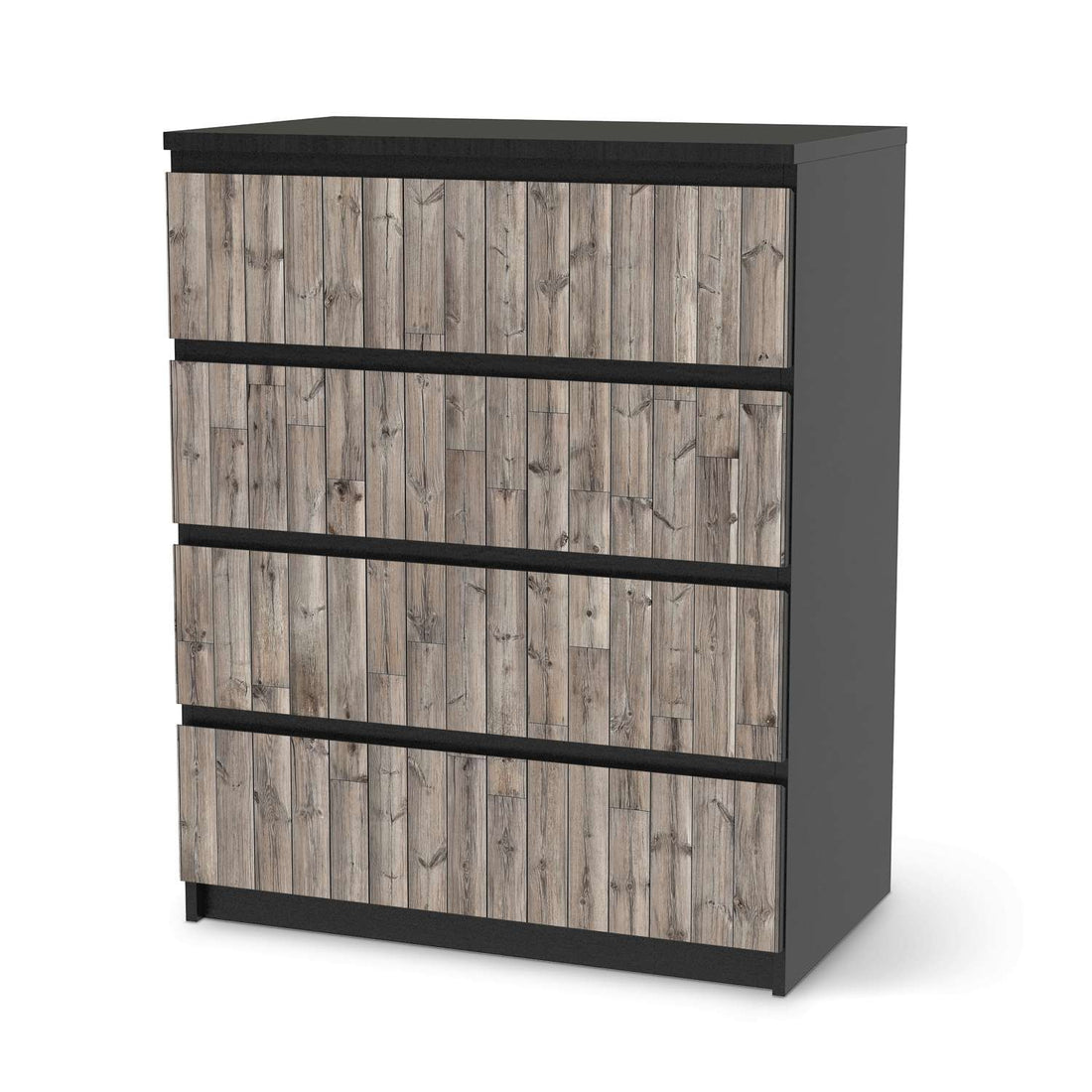 Folie für Möbel Dark washed - IKEA Malm Kommode 4 Schubladen - schwarz
