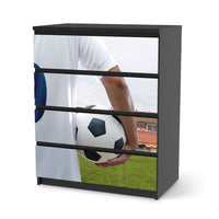 Folie für Möbel Footballmania - IKEA Malm Kommode 4 Schubladen - schwarz