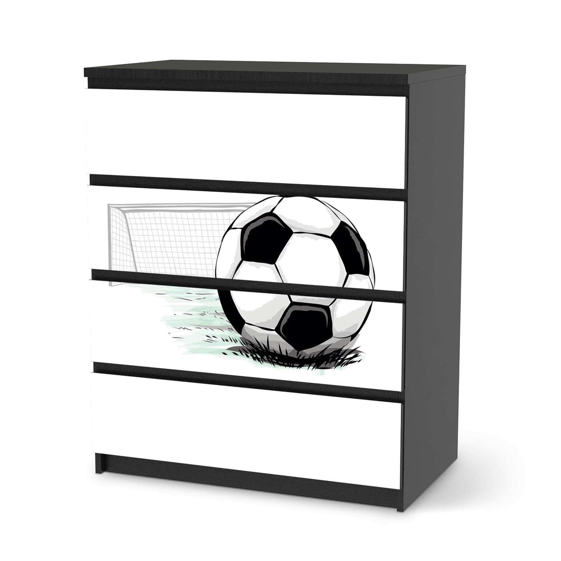 Folie für Möbel Freistoss - IKEA Malm Kommode 4 Schubladen - schwarz