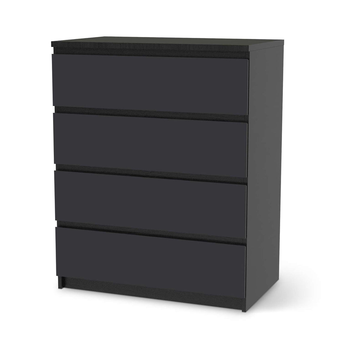 Folie für Möbel Grau Dark - IKEA Malm Kommode 4 Schubladen - schwarz