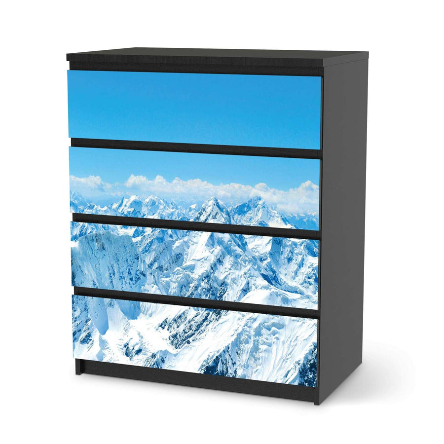 Folie für Möbel Himalaya - IKEA Malm Kommode 4 Schubladen - schwarz