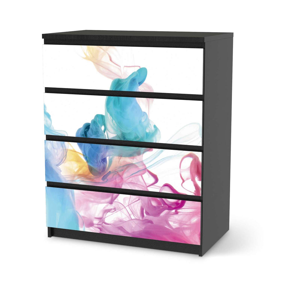 Folie für Möbel Holi Dust - IKEA Malm Kommode 4 Schubladen - schwarz