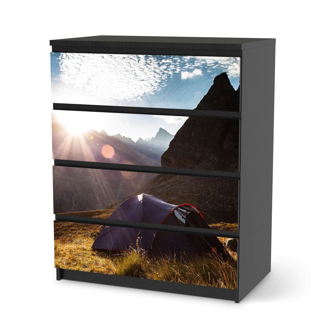 Folie für Möbel Into the Wild - IKEA Malm Kommode 4 Schubladen - schwarz