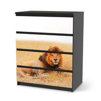 Folie für Möbel Lion King - IKEA Malm Kommode 4 Schubladen - schwarz